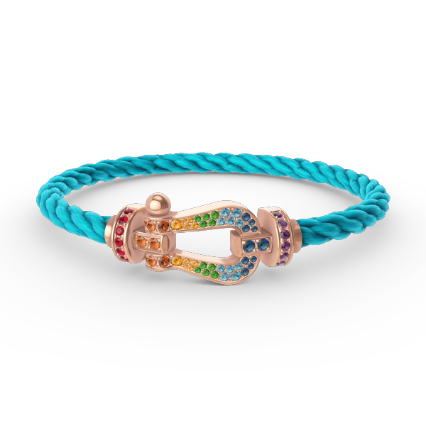 [Dawnora Jewelry]FORCE LARGE HORSESHOE  COLORED DIAMOND BRACELET ROSE GOLD