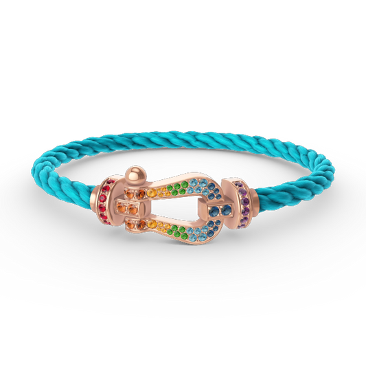 [Dawnora Jewelry]FORCE LARGE HORSESHOE  COLORED DIAMOND BRACELET ROSE GOLD