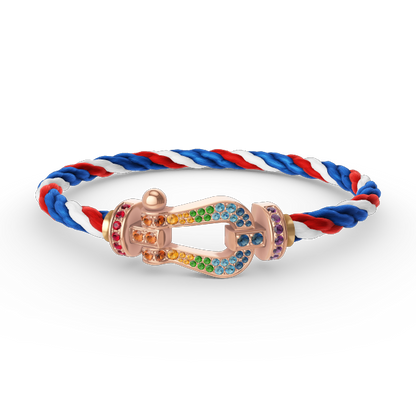 [Dawnora Jewelry]FORCE LARGE HORSESHOE  COLORED DIAMOND BRACELET ROSE GOLD