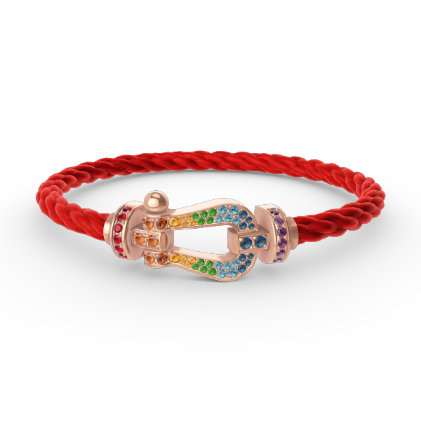 [Dawnora Jewelry]FORCE LARGE HORSESHOE  COLORED DIAMOND BRACELET ROSE GOLD