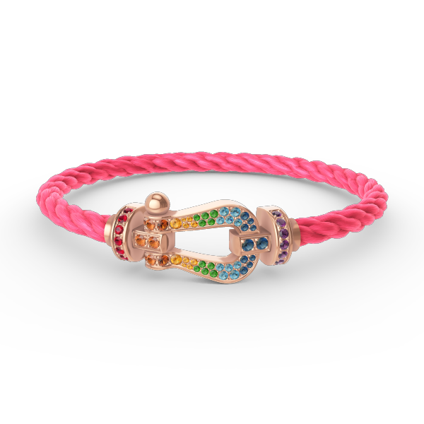 [Dawnora Jewelry]FORCE LARGE HORSESHOE  COLORED DIAMOND BRACELET ROSE GOLD