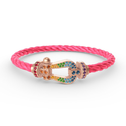 [Dawnora Jewelry]FORCE LARGE HORSESHOE  COLORED DIAMOND BRACELET ROSE GOLD