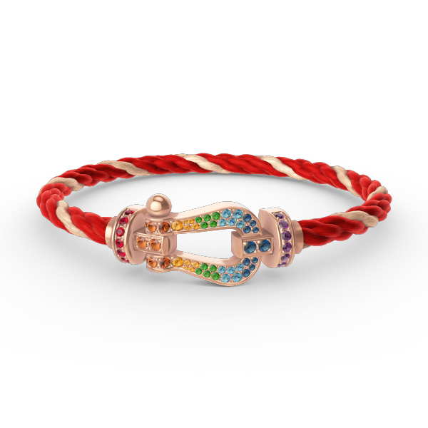 [Dawnora Jewelry]FORCE LARGE HORSESHOE  COLORED DIAMOND BRACELET ROSE GOLD