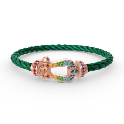 [Dawnora Jewelry]FORCE LARGE HORSESHOE  COLORED DIAMOND BRACELET ROSE GOLD