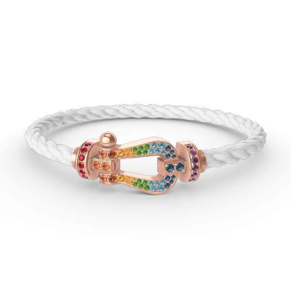 [Dawnora Jewelry]FORCE LARGE HORSESHOE  COLORED DIAMOND BRACELET ROSE GOLD