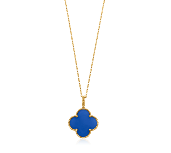 [Dawnora Jewelry]CLOVER 25MM NECKLACE TURQUOISE ROSE GOLD