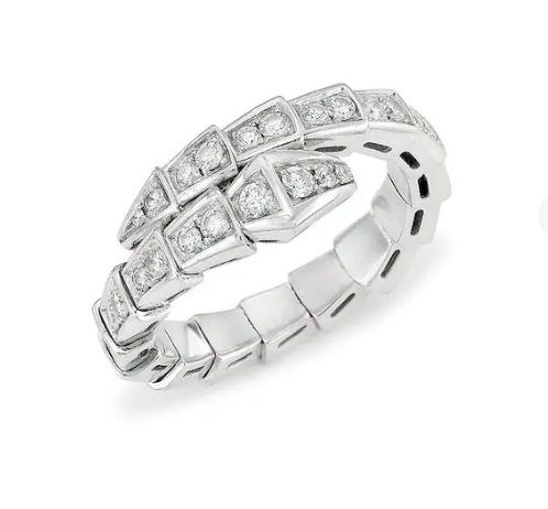 [Dawnora Jewelry]SERPENTI RING SILVER DIAMOND PAVED 4MM