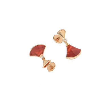 [Dawnora Jewelry]DREAM Carnelian PINK GOLD EARRINGS