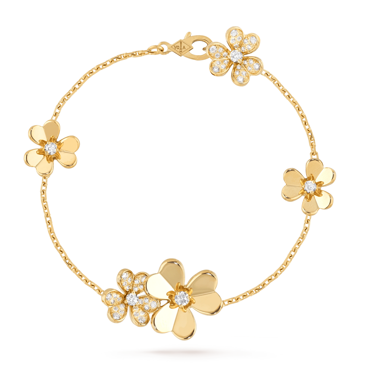 [Dawnora Jewelry]FRIVOLE GOLD 5 FLOWERS BRACELET