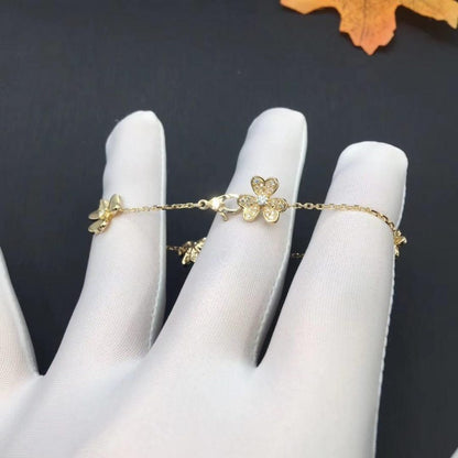 [Dawnora Jewelry]FRIVOLE GOLD 5 FLOWERS BRACELET