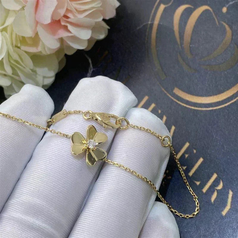 [Dawnora Jewelry]FRIVOLE GOLD FLOWER PINK MALACHITE BRACELET
