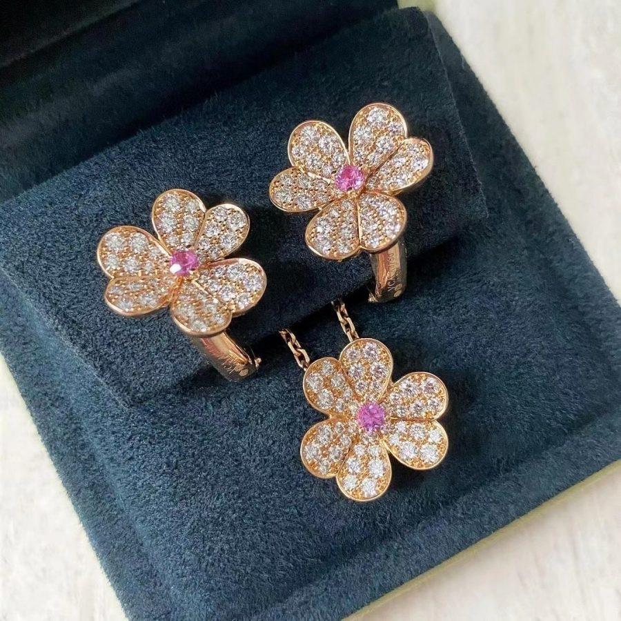 [Dawnora Jewelry]FRIVOLE ROSE GOLD FLOWER DIAMOND NECKLACE