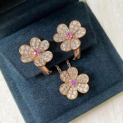 [Dawnora Jewelry]FRIVOLE ROSE GOLD FLOWER DIAMOND NECKLACE
