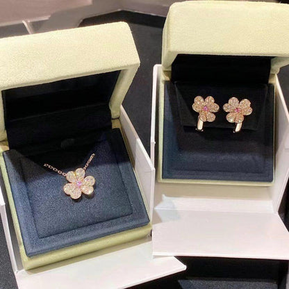 [Dawnora Jewelry]FRIVOLE PINK GOLD FLOWER DIAMOND EARRINGS