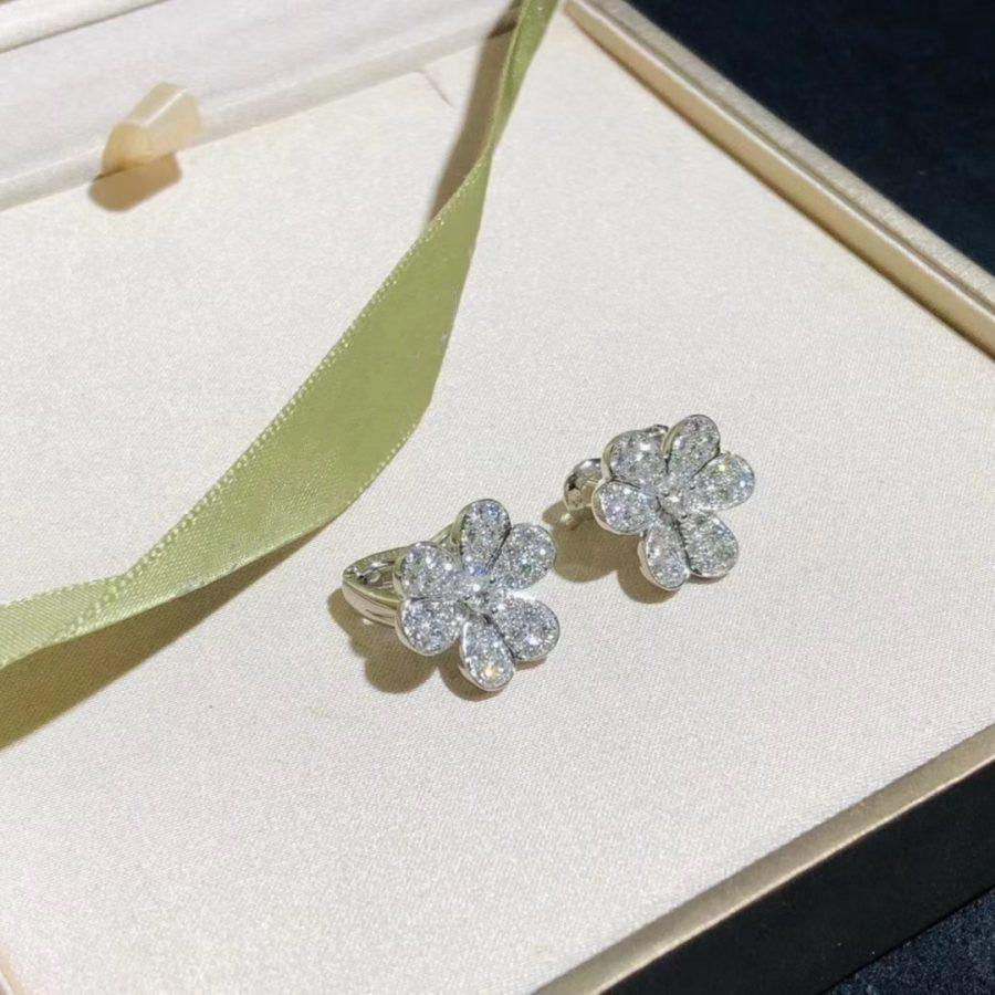 [Dawnora Jewelry]FRIVOLE SILVER FLOWER DIAMOND EARRINGS