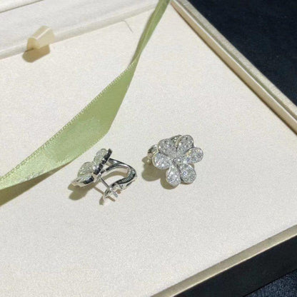 [Dawnora Jewelry]FRIVOLE SILVER FLOWER DIAMOND EARRINGS