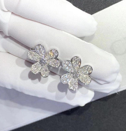 [Dawnora Jewelry]FRIVOLE SILVER FLOWER DIAMOND EARRINGS