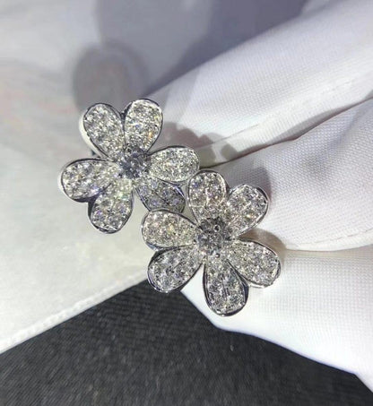 [Dawnora Jewelry]FRIVOLE SILVER FLOWER DIAMOND EARRINGS