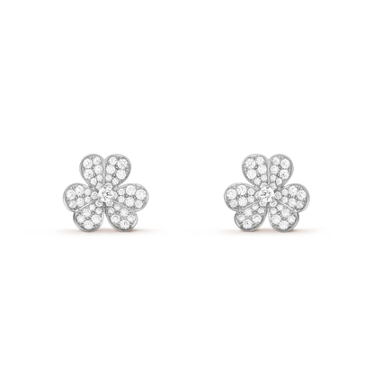 [Dawnora Jewelry]FRIVOLE SILVER FLOWER DIAMOND EARRINGS