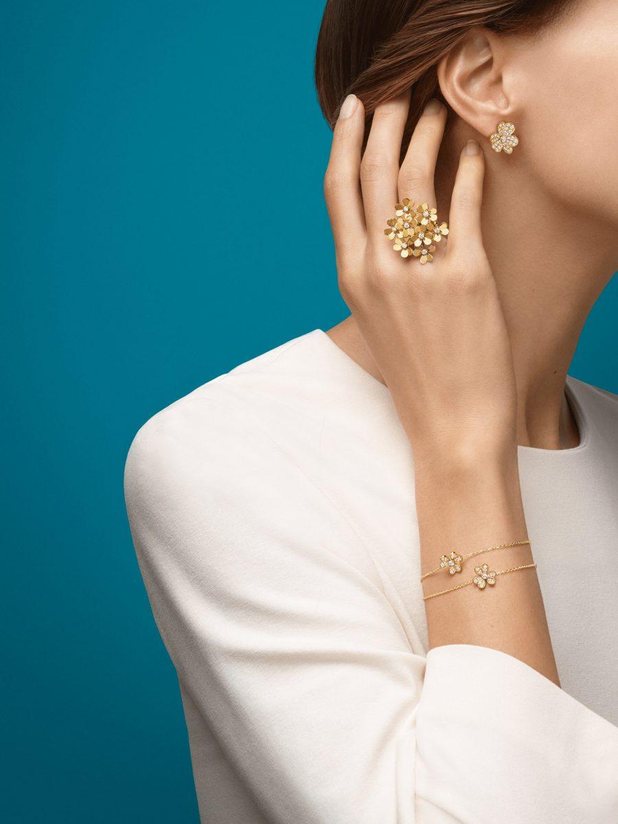 [Dawnora Jewelry]FRIVOLE GOLD FLOWER DIAMOND EARRINGS