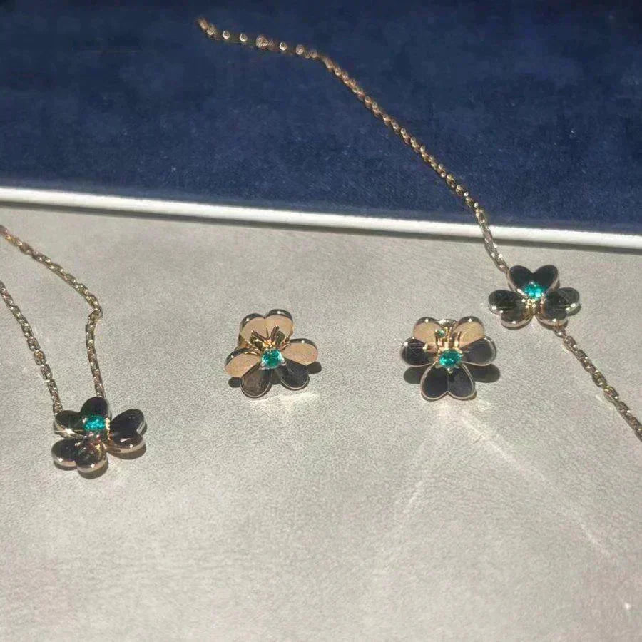 [Dawnora Jewelry]FRIVOLE  FLOWER MALACHITE EARRINGS