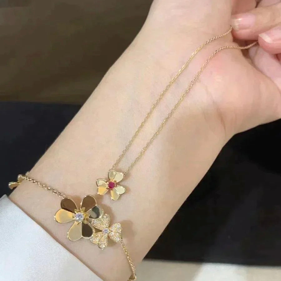 [Dawnora Jewelry]FRIVOLE GOLD FLOWER NECKLACE