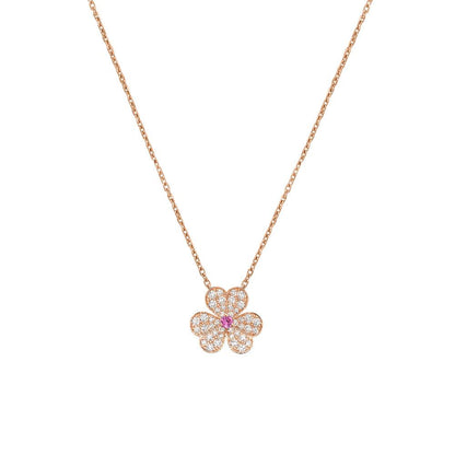 [Dawnora Jewelry]FRIVOLE ROSE GOLD FLOWER DIAMOND NECKLACE