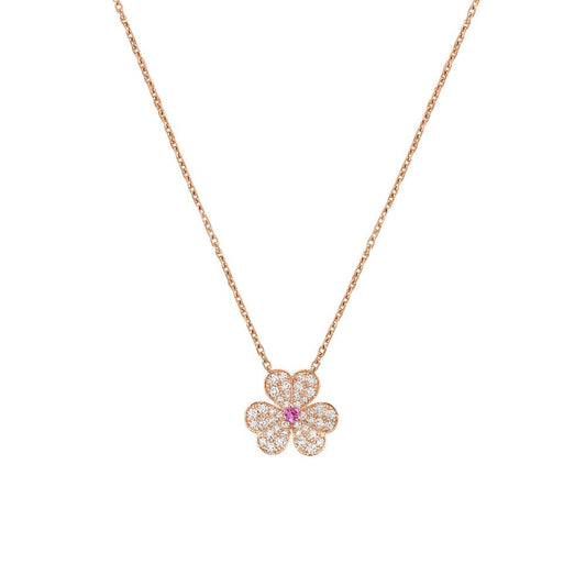 [Dawnora Jewelry]FRIVOLE ROSE GOLD FLOWER DIAMOND NECKLACE