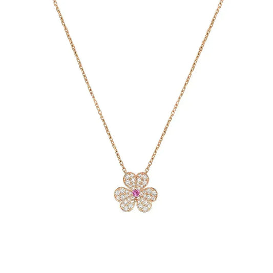 [Dawnora Jewelry]FRIVOLE ROSE GOLD FLOWER DIAMOND NECKLACE