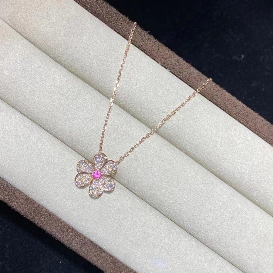 [Dawnora Jewelry]FRIVOLE ROSE GOLD FLOWER DIAMOND NECKLACE
