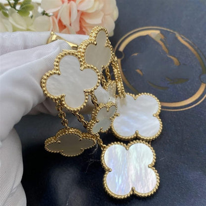 [Dawnora Jewelry]CLOVER EARRINGS WHITE MOP 4 MOTIFS GOLD