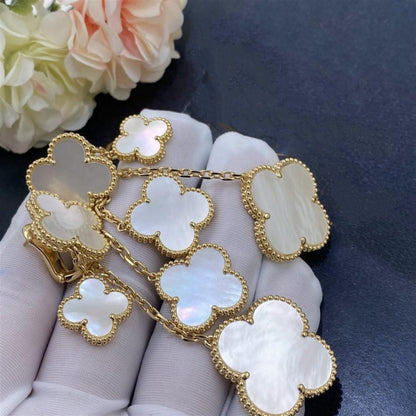 [Dawnora Jewelry]CLOVER EARRINGS WHITE MOP 4 MOTIFS GOLD
