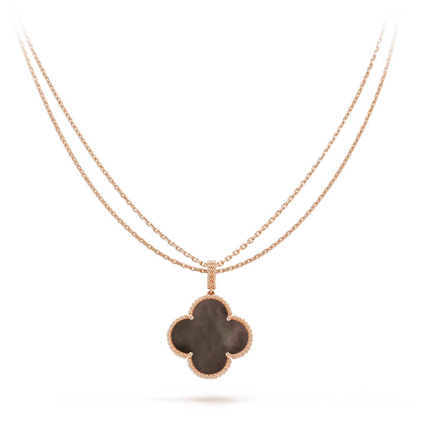 [Dawnora Jewelry]CLOVER 25MM GOLD DARK MOP BIG CLOVER NECKLACE