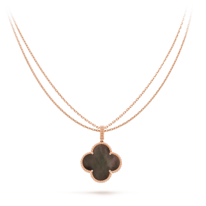 [Dawnora Jewelry]CLOVER 25MM GOLD DARK MOP BIG CLOVER NECKLACE