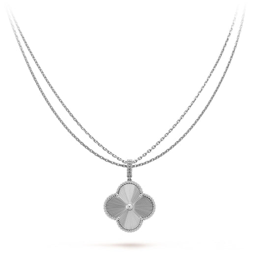 [Dawnora Jewelry]CLOVER 25MM SILVER BIG CLOVER NECKLACE