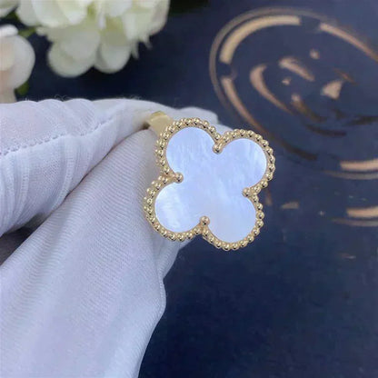 [Dawnora Jewelry]CLOVER WHITE MOP RING