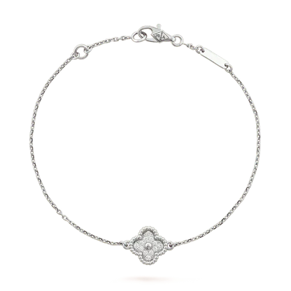 [Dawnora Jewelry]CLOVER  SINGLE FLOWER BRACELET SILVER