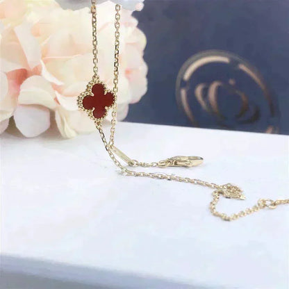 [Dawnora Jewelry]CLOVER  CARNELIAN SINGLE FLOWER BRACELET