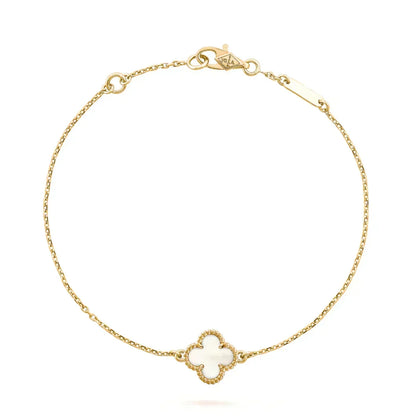 [Dawnora Jewelry]CLOVER WHITE MOP SINGLE FLOWER BRACELET