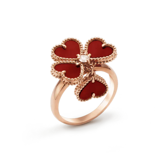 [Dawnora Jewelry]SWEET CLOVER CARNELIAN RING