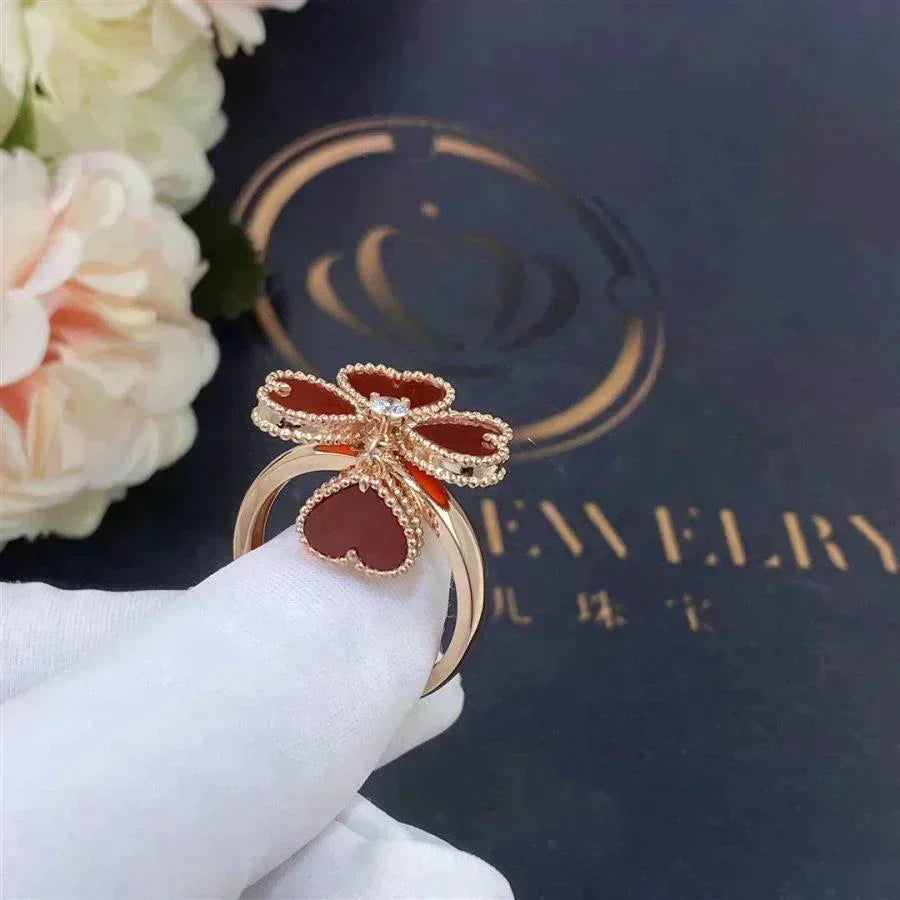 [Dawnora Jewelry]SWEET CLOVER CARNELIAN RING