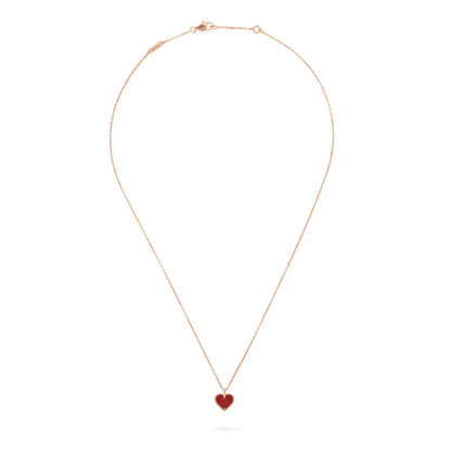 [Dawnora Jewelry]SWEET CLOVER CARNELIAN HEART NECKLACE