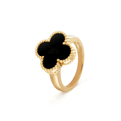 [Dawnora Jewelry]CLOVER ONYX RING