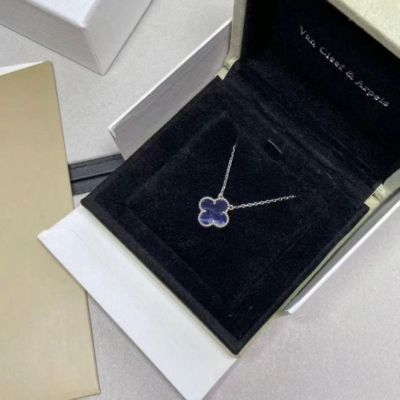[Dawnora Jewelry]CLOVER 15MM PIETERSITE NECKLACE SILVER