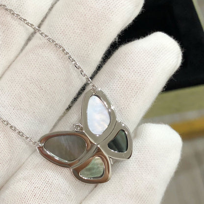[Dawnora Jewelry]LARGE BUTTERFLY SILVER PENDANT DIAMOND NECKLACE