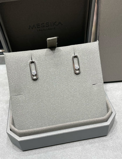 [Dawnora Jewelry]MOVE UNO SMALL 1 DIAMOND EARRINGS