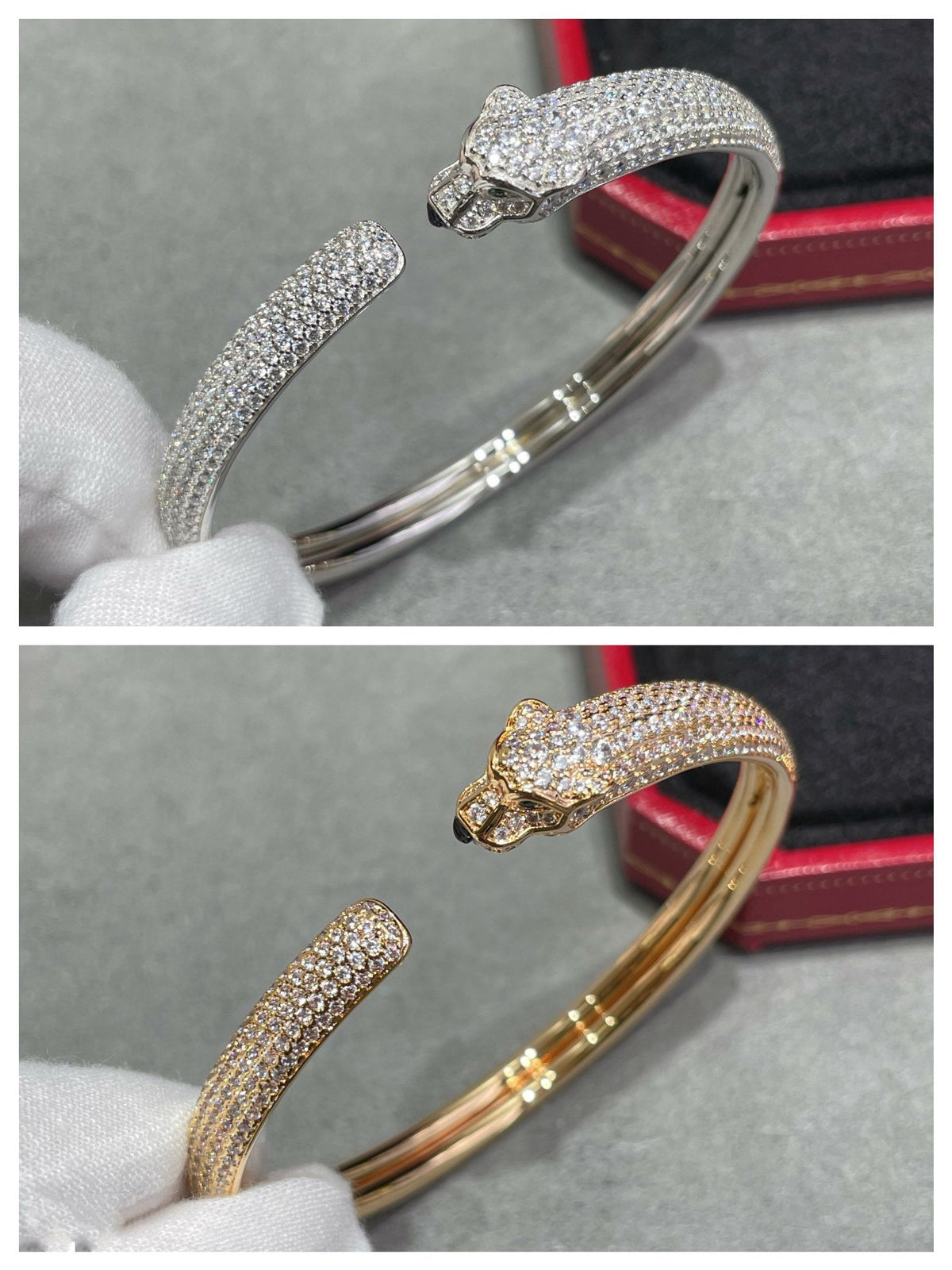 [Dawnora Jewelry]PANTHERE FULL DIAMOND OPEN BRACELET