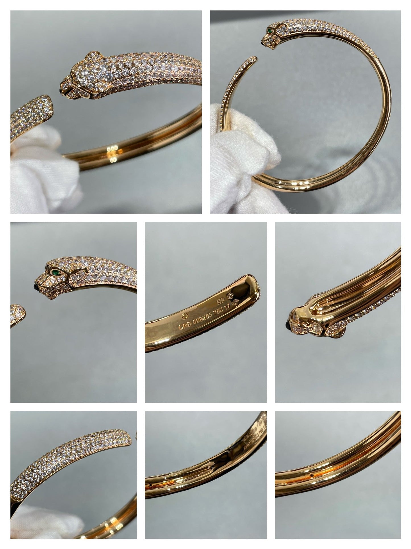 [Dawnora Jewelry]PANTHERE FULL DIAMOND OPEN BRACELET