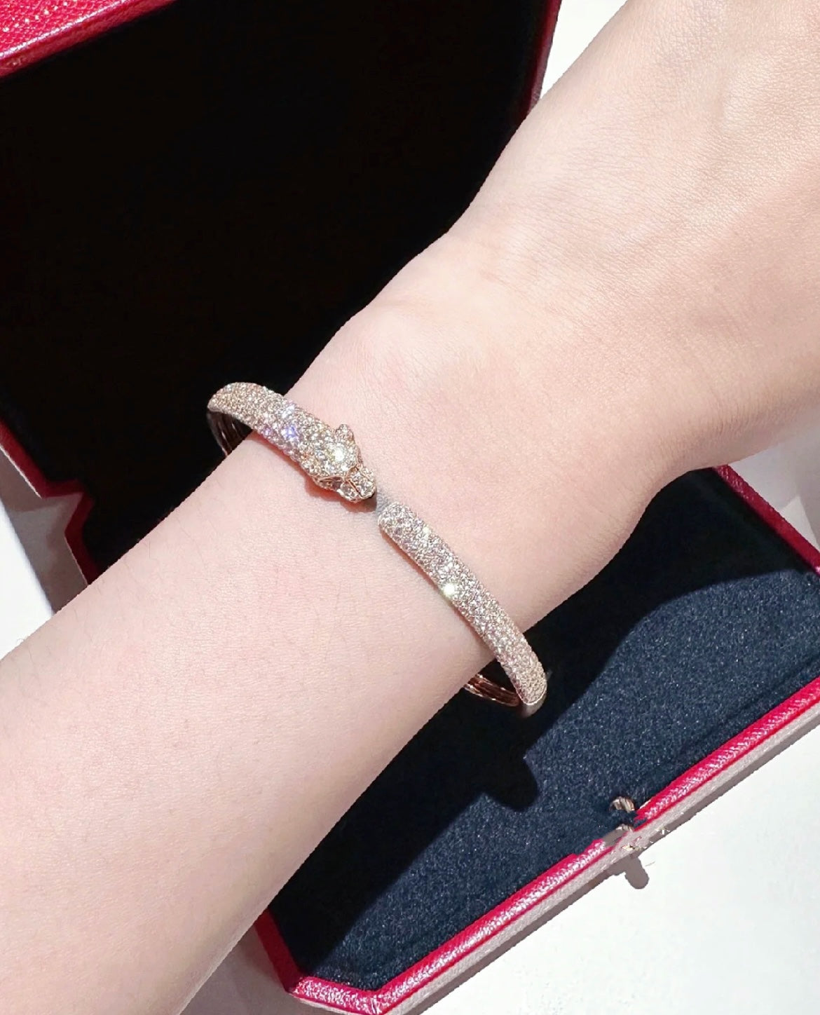[Dawnora Jewelry]PANTHERE FULL DIAMOND OPEN BRACELET