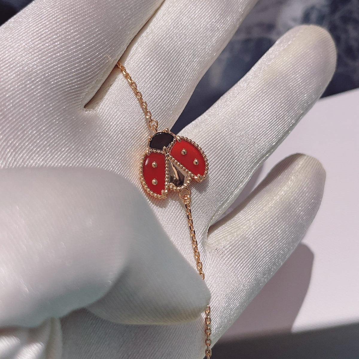 [Dawnora Jewelry]LUCKY SPRING 1 MOTIF PINK GOLD BRACELET
